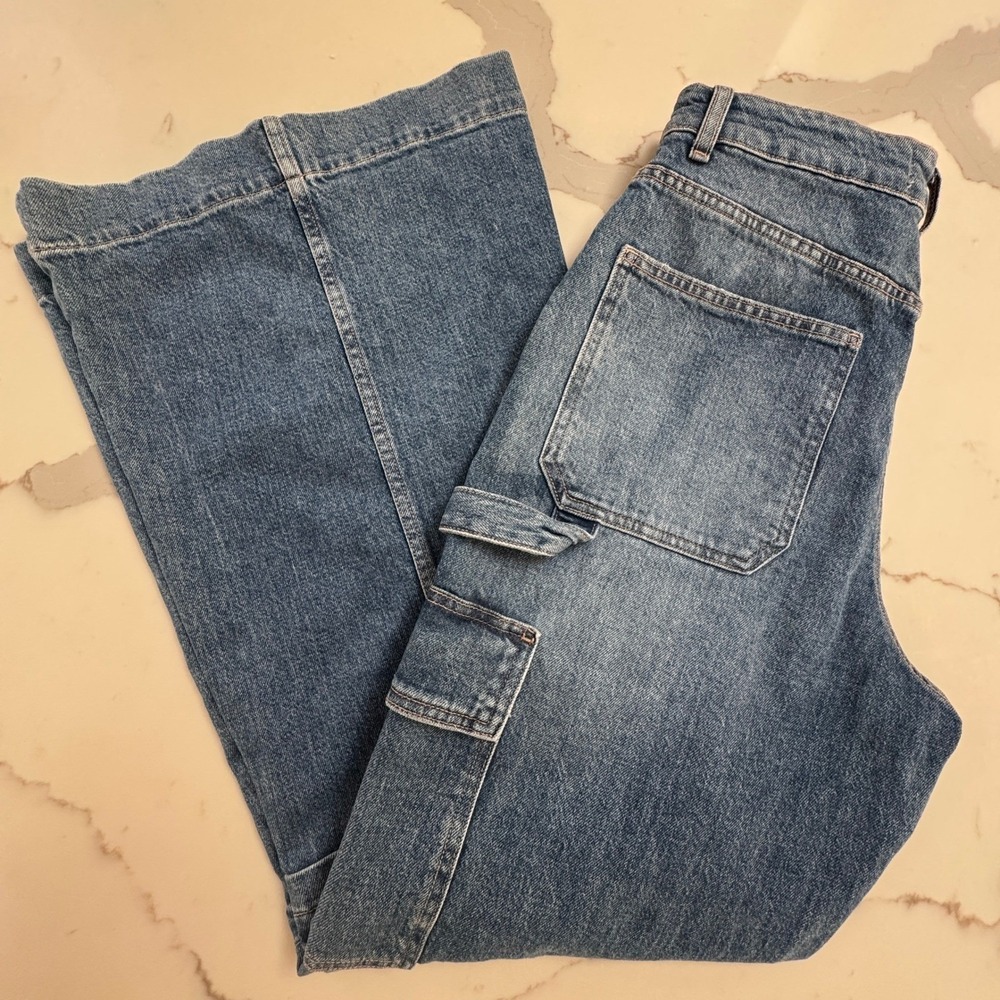 Social Tourist A&F Cargo Jeans Womens 11R W30 Ultra High Rise Wide Leg Baggy NEW - Picture 14 of 16